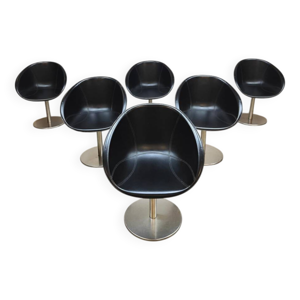 Chaises de salle à manger pivotantes au design italien vintage 'style Mad Men'