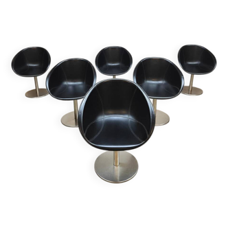 Chaises de salle à manger pivotantes au design italien vintage « style Mad Men »