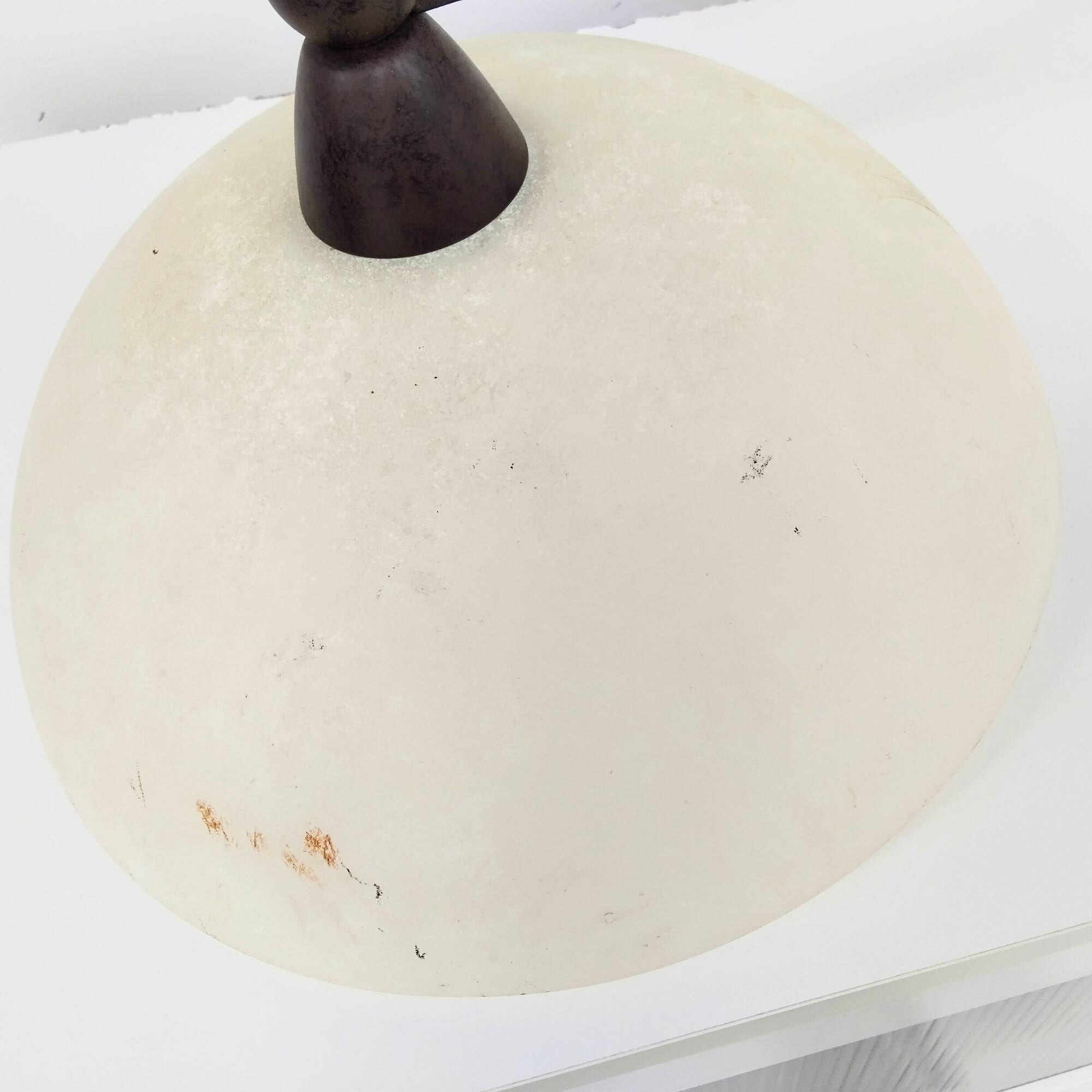 Billiard pendant light with double opaline lampshade