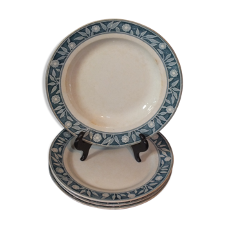 Set 4 Assiettes - Creil & Montereau Labrador service Varsovie