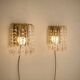 Set of 2 Hollywood Regency Murano glass wall lamps, 1970s