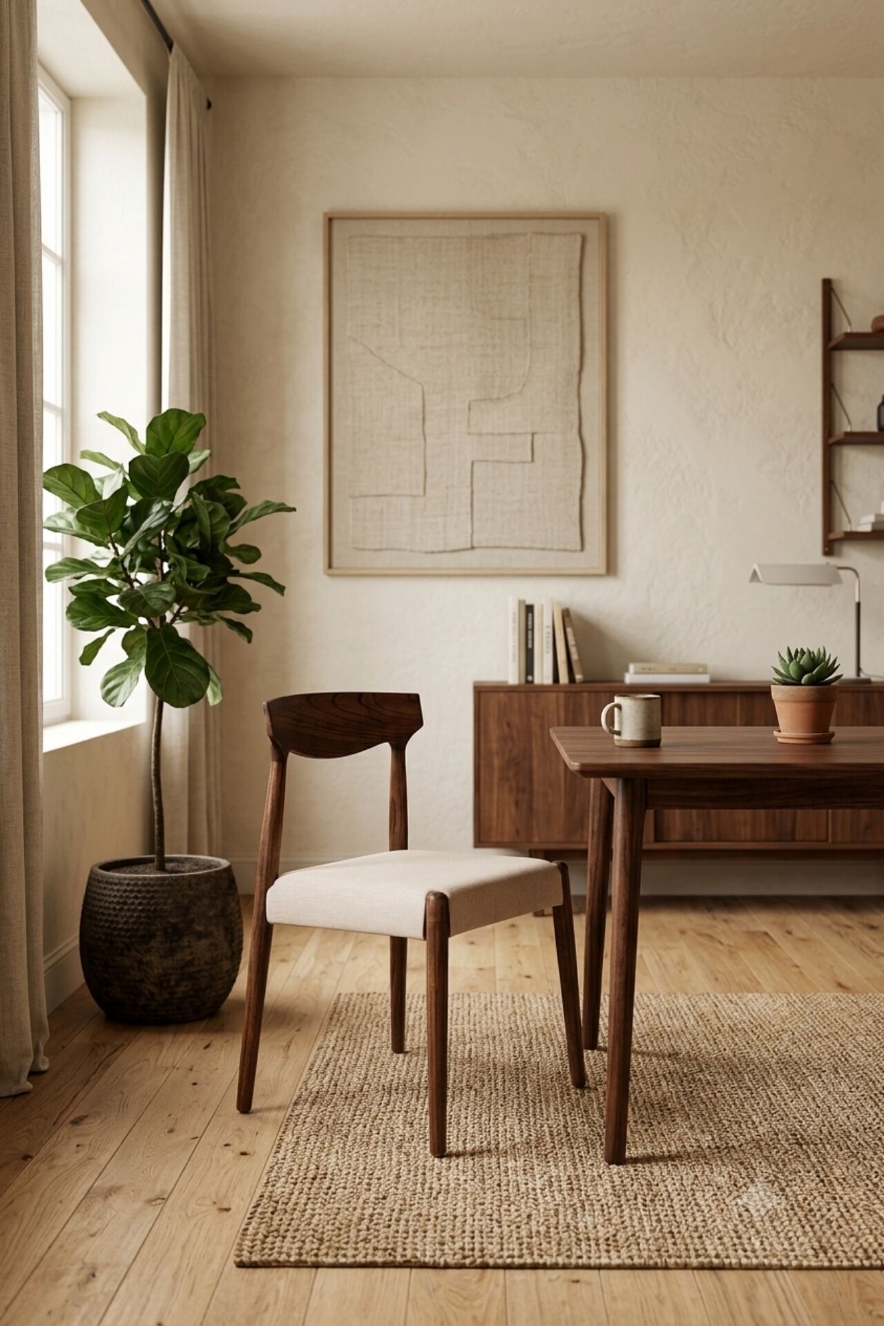 Modern Dining Chairs Japandi & Mid Century style | Solid Wood Ash 