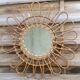 Miroir soleil rotin original vintage 70 59x27cm