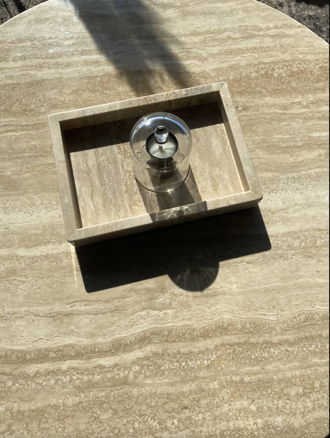 Square coffee table 100% Roman Travertine