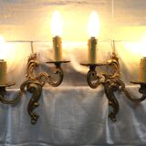 Paire d'appliques en bronze style Louis XV