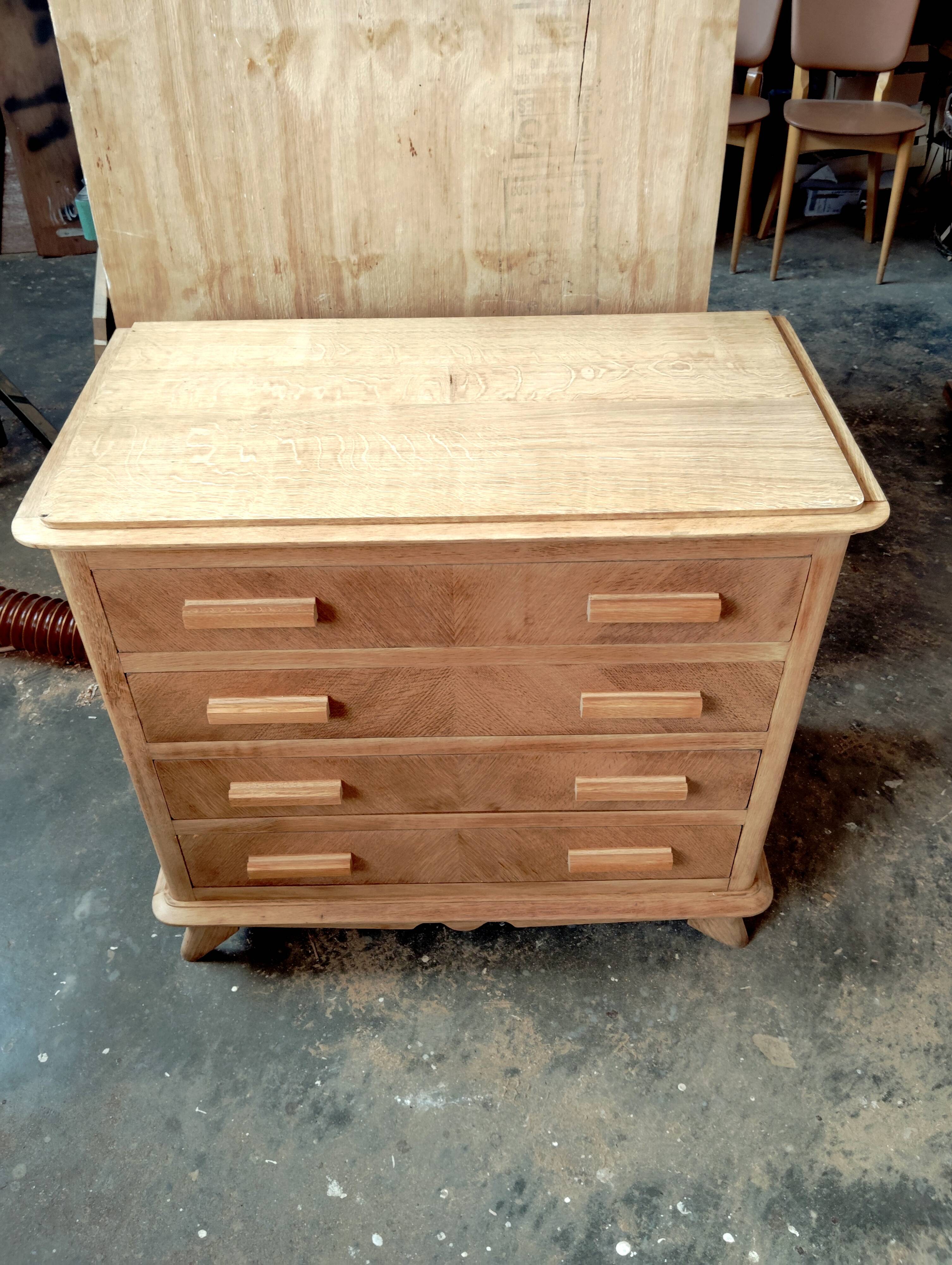 Vintage light oak chest of drawers