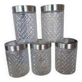 Lot de 5 bocaux verre transparent