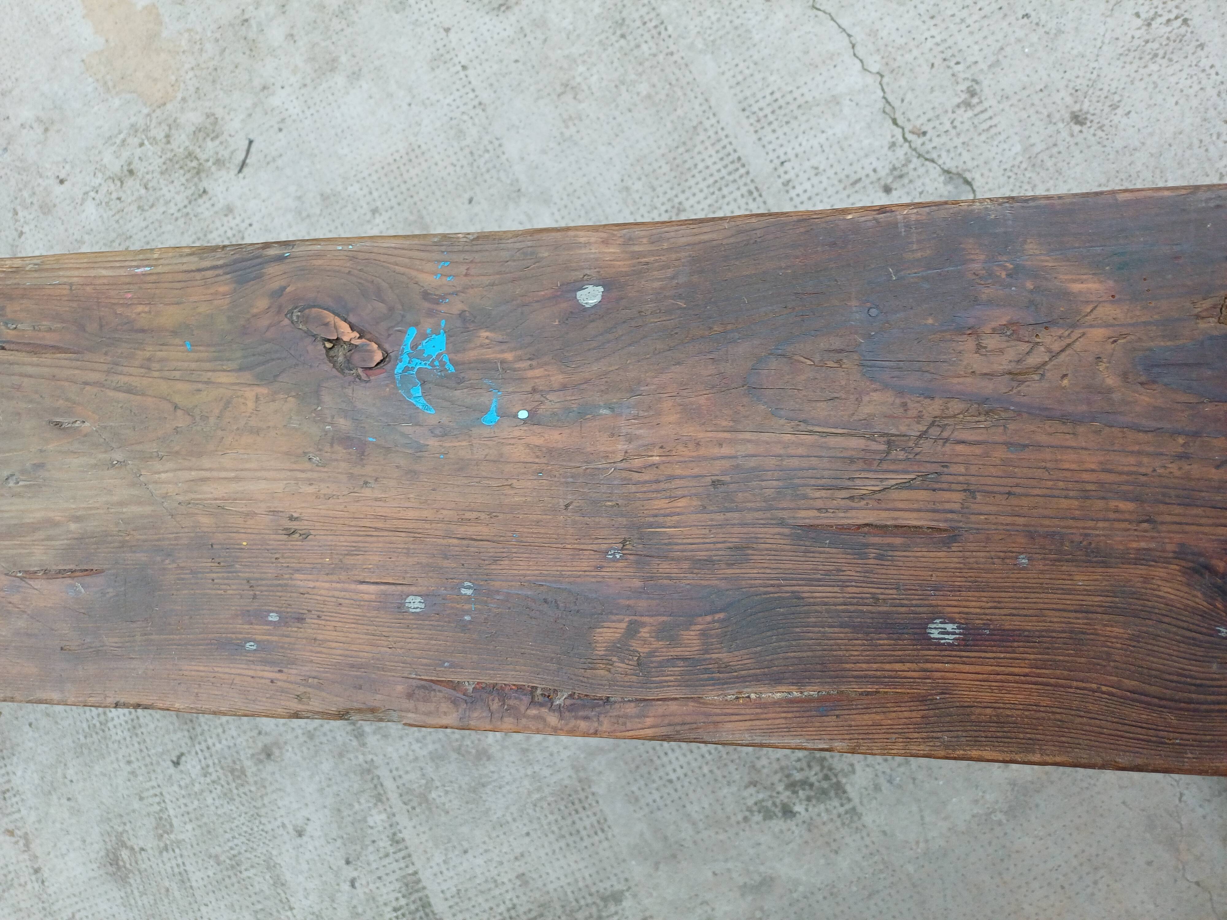 Antique wooden bench from a Catholic school, circa 1900. Beautifully crafted.