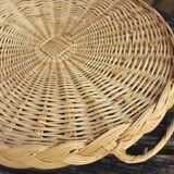 Round wicker top vintage basketry