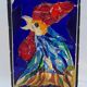 Lamp atmosphere vintage rooster in glass mosaic 1960