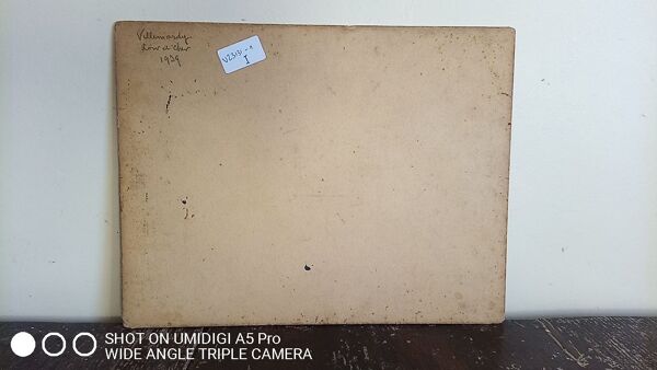 Huile sur carton - 35 x 27 cm - ferme à villemardy Edouard Leverd (1881-1950)