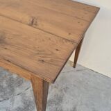 Table de Ferme en chêne massif 19éme, un tiroir piètement fuseau 1m49
