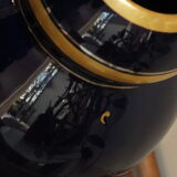 Vase 30s blue of Sèvres and gold Ste Radégonde or Tours Pinon (unsigned)