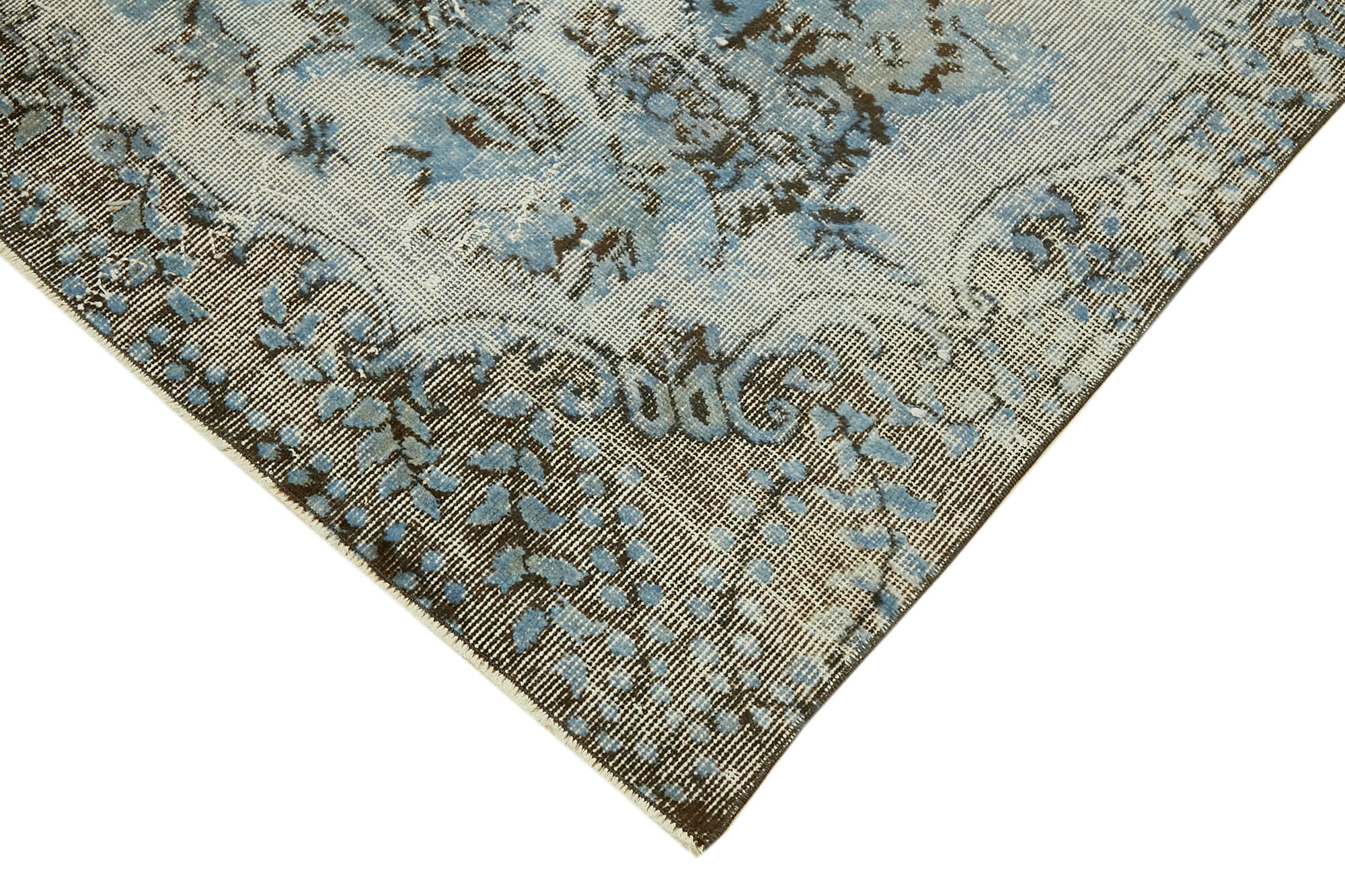 Hand-knotted antique turkish 1970s 173 cm x 284 cm blue carpet