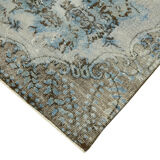 Hand-knotted antique turkish 1970s 173 cm x 284 cm blue carpet