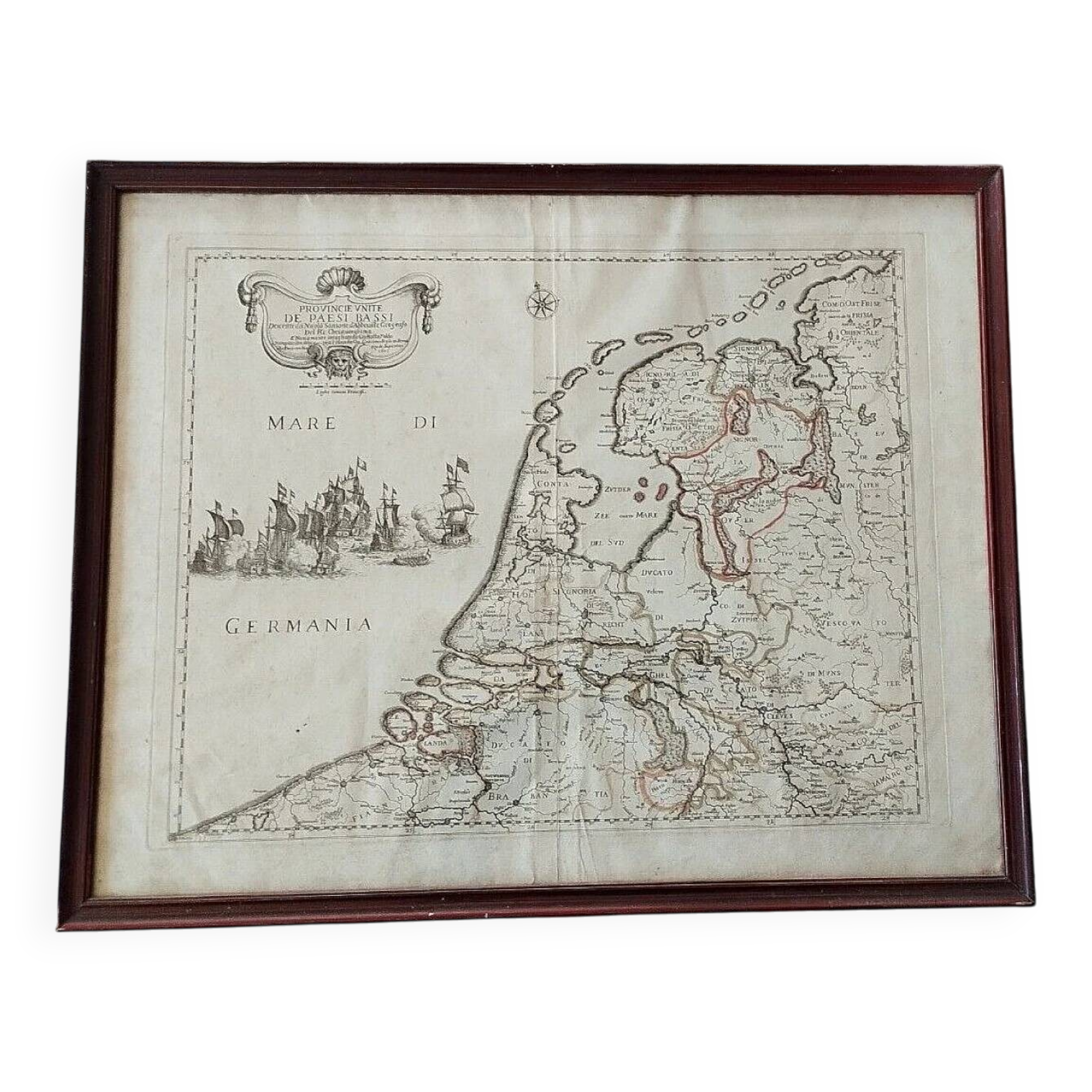 Map of the provinces of the Netherlands by G. G. De Rossi and G. Cantelli, 1672