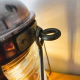 Large electrified copper and brass lamp