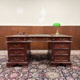 English Chesterfield Desk with Green Leather