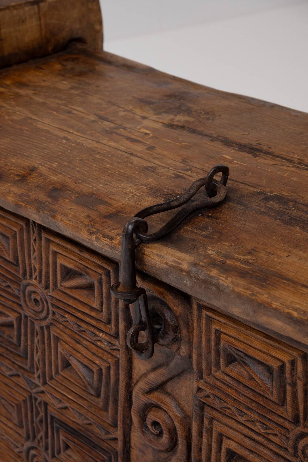 Antique Hand Carved Nuristani Storage Chest