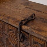 Antique Hand Carved Nuristani Storage Chest