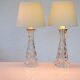 Crystal glass table lamps by Carl Fagerlund for Orrefors, Sweden.