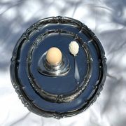 Vintage Baroque Style Italian Stainless Steel Pair of Serving Platters
