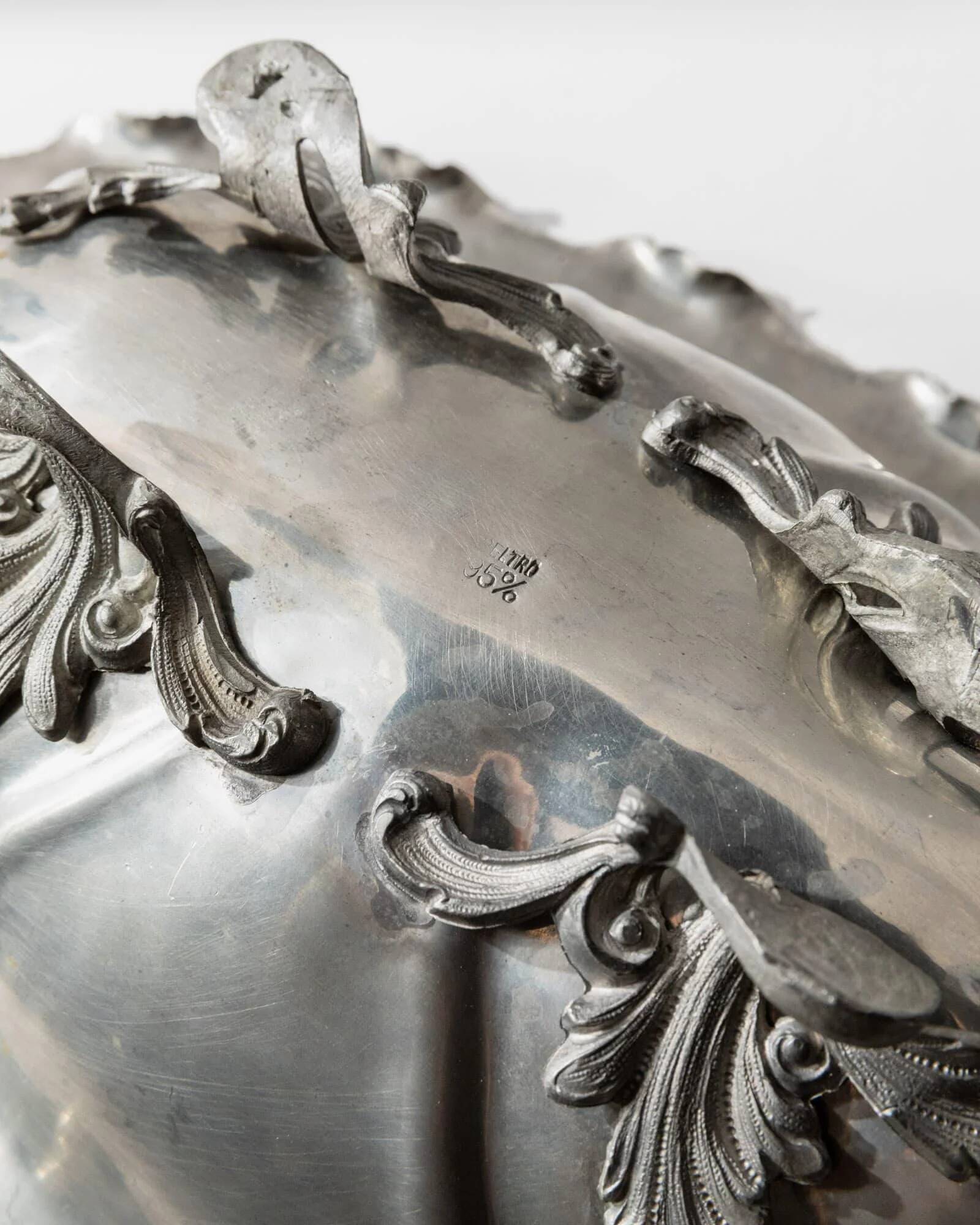 Vintage 1940s pewter centrepiece bowl