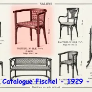 Two Fischel Art Deco armchairs upholstered in cream leather - 1925 - No Thonet