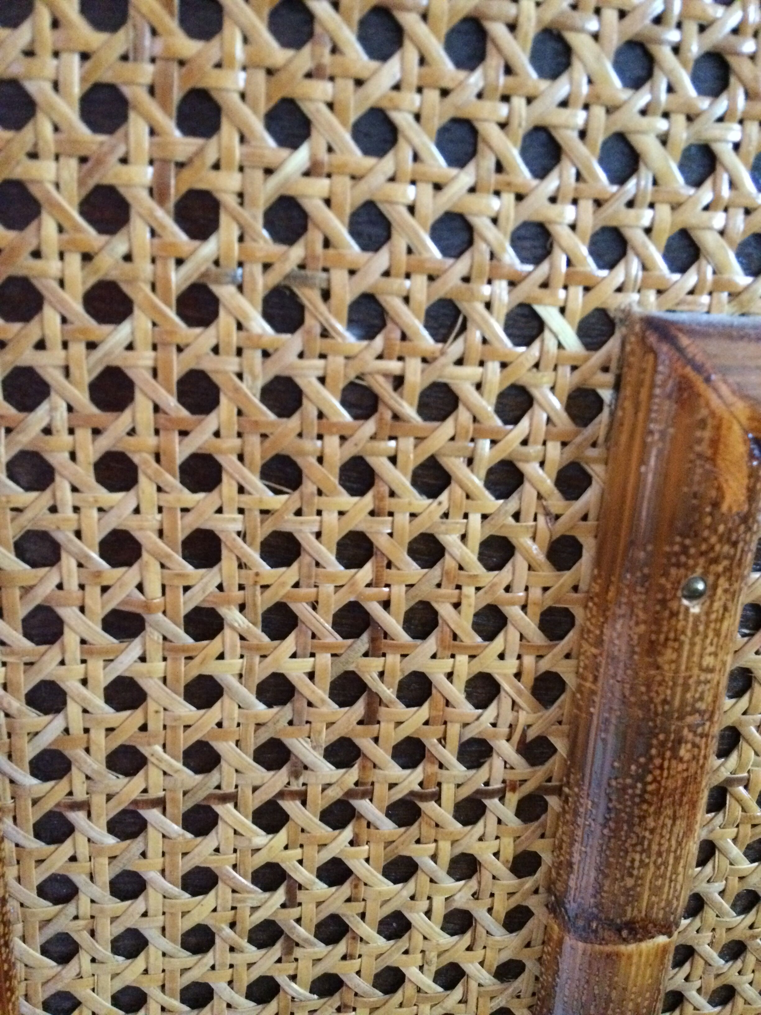 Commode vintage rotin et cannage