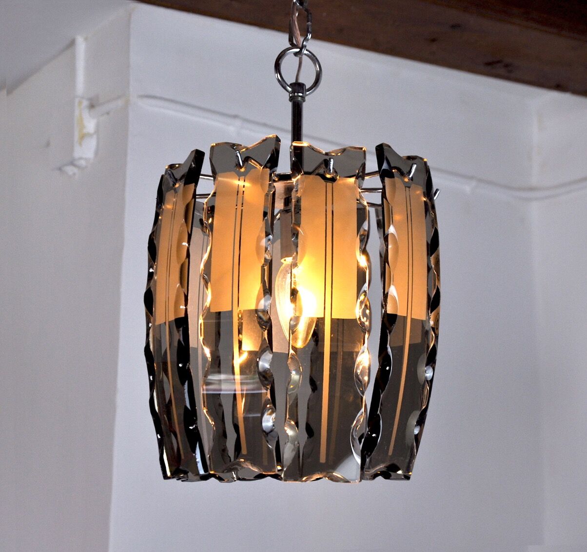 Black Veca chandelier in Murano glass Italy 1970