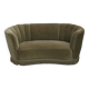 1960s, Danish 2-seater "Banana" sofa, original green furniture velour.