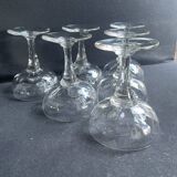 6 anciennes coupes à champagne – Verre soufflé