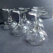 6 old champagne glasses – Blown glass