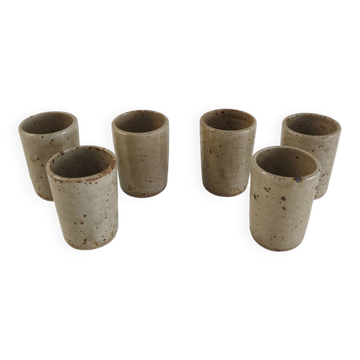 Set of 6 stoneware glasses La Borne Migeon