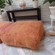 Handmade Berber pouf in wool 60 X 60 X 20 CM