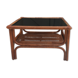 Vintage coffee table bamboo and rattan
