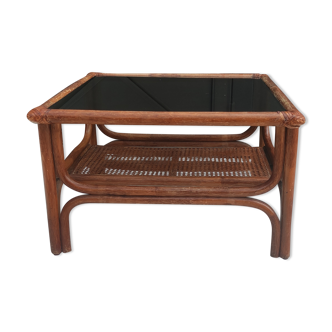 Vintage coffee table bamboo and rattan