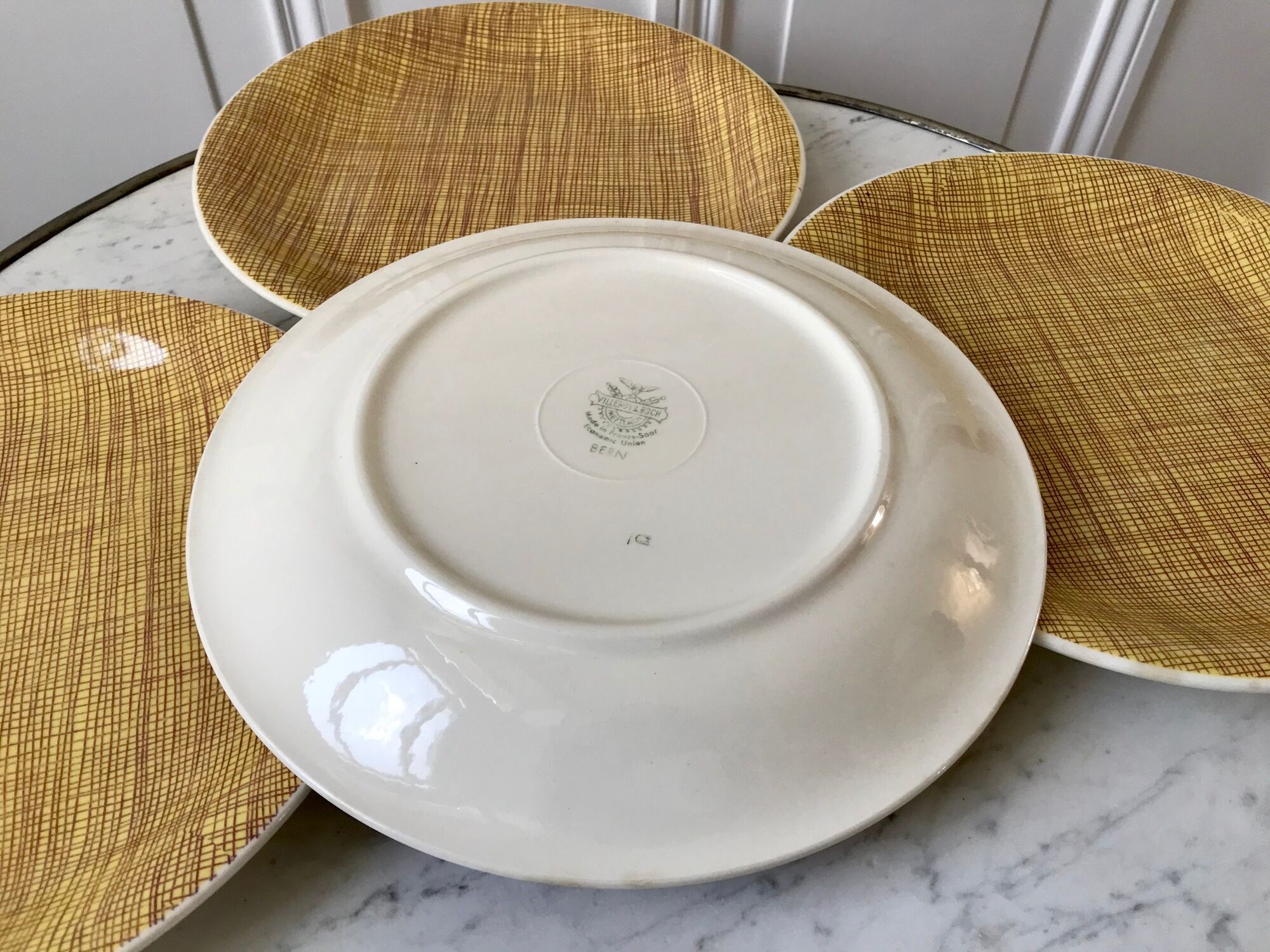 Set of 4 flat plates Villeroy & Boch model "Bern" 50s