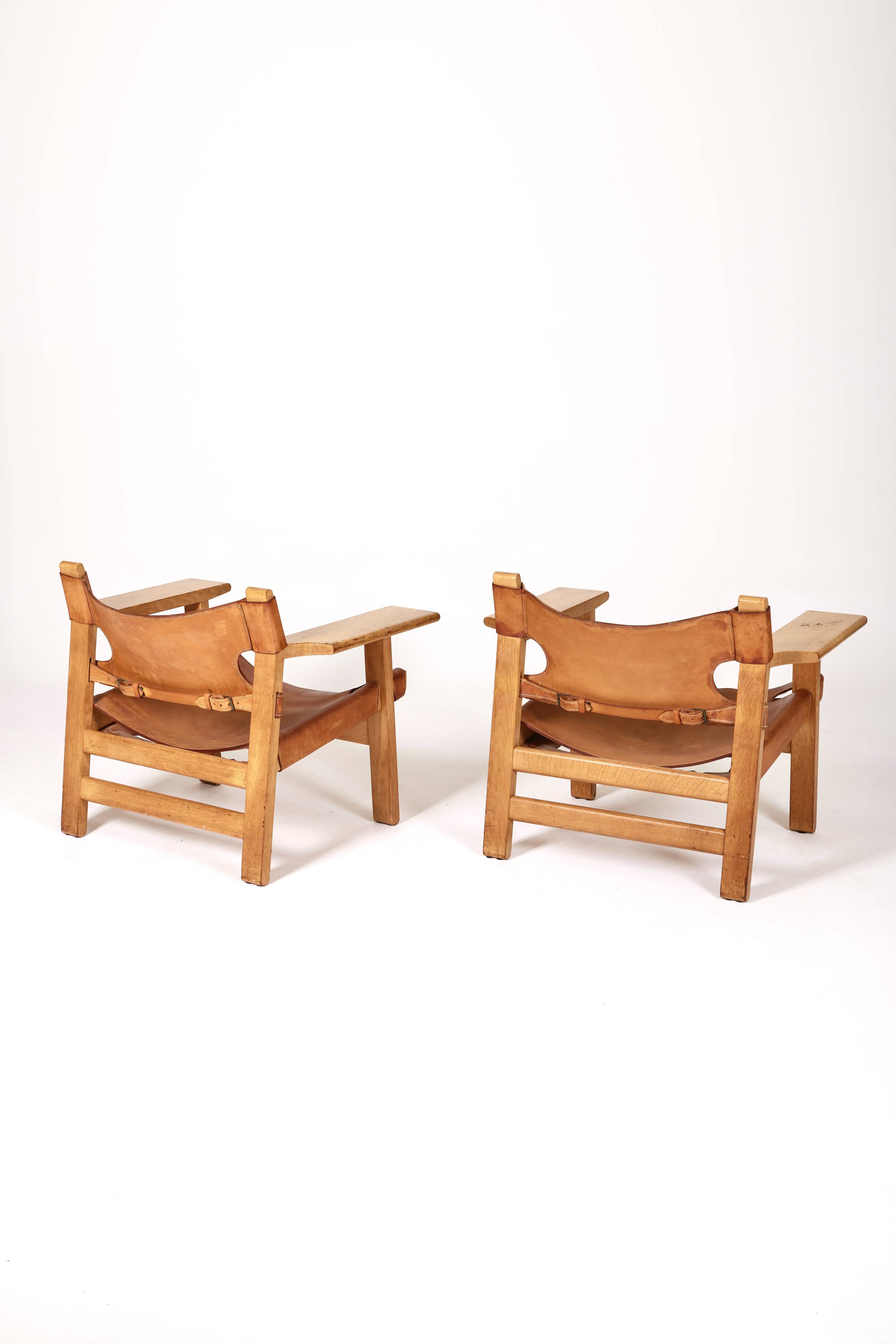 Pair of The Spanish Chair model BM2226 armchairs by Børge Mogensen