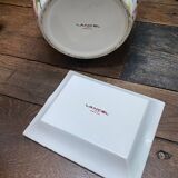 Lancel porcelain set bouquets of colored lilies vase and empty pocket ashtray