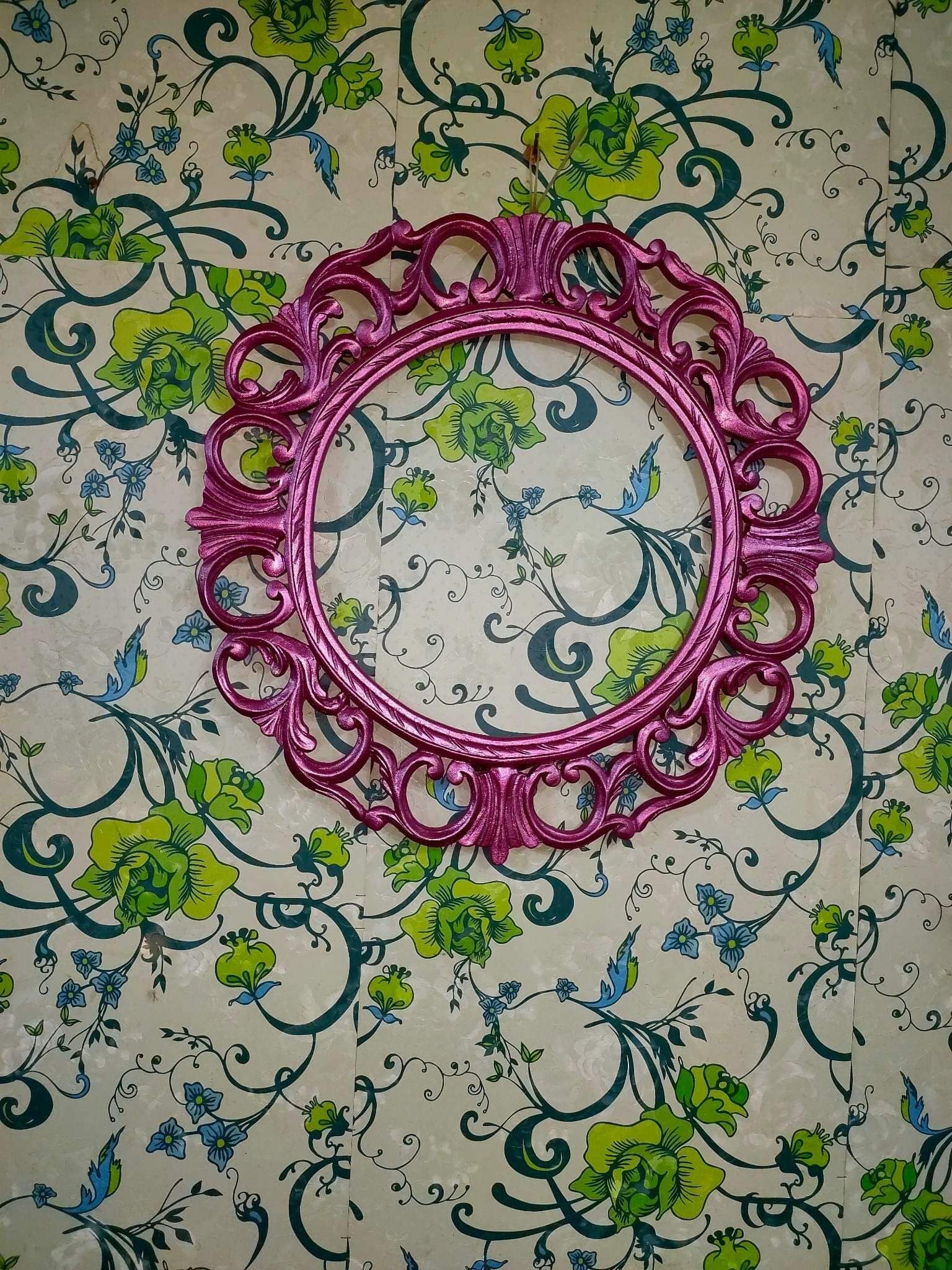 Console with marble and a mirror Louis XV pink style