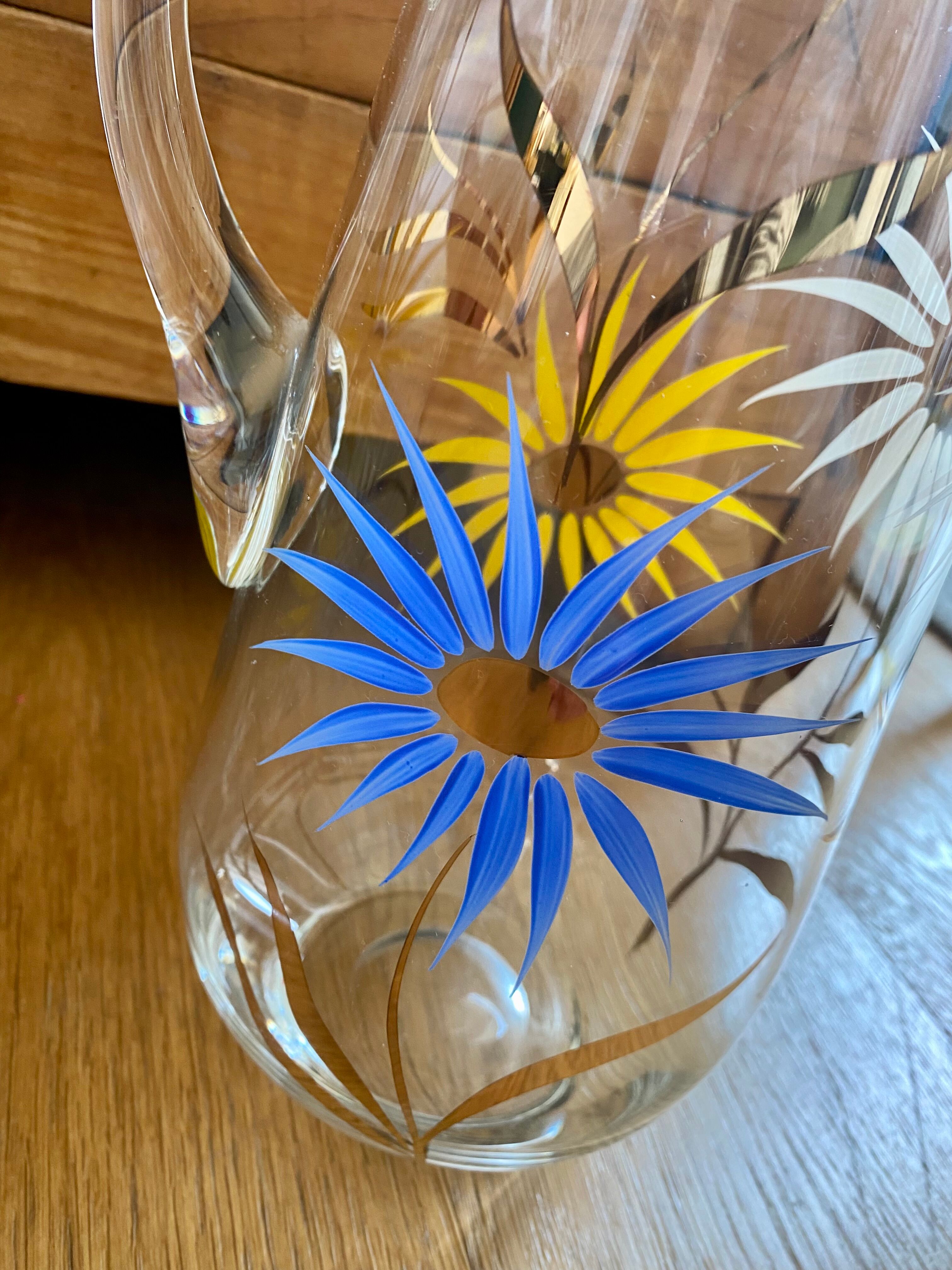 Service à eau ou orangeade vintage 6 verres et carafe