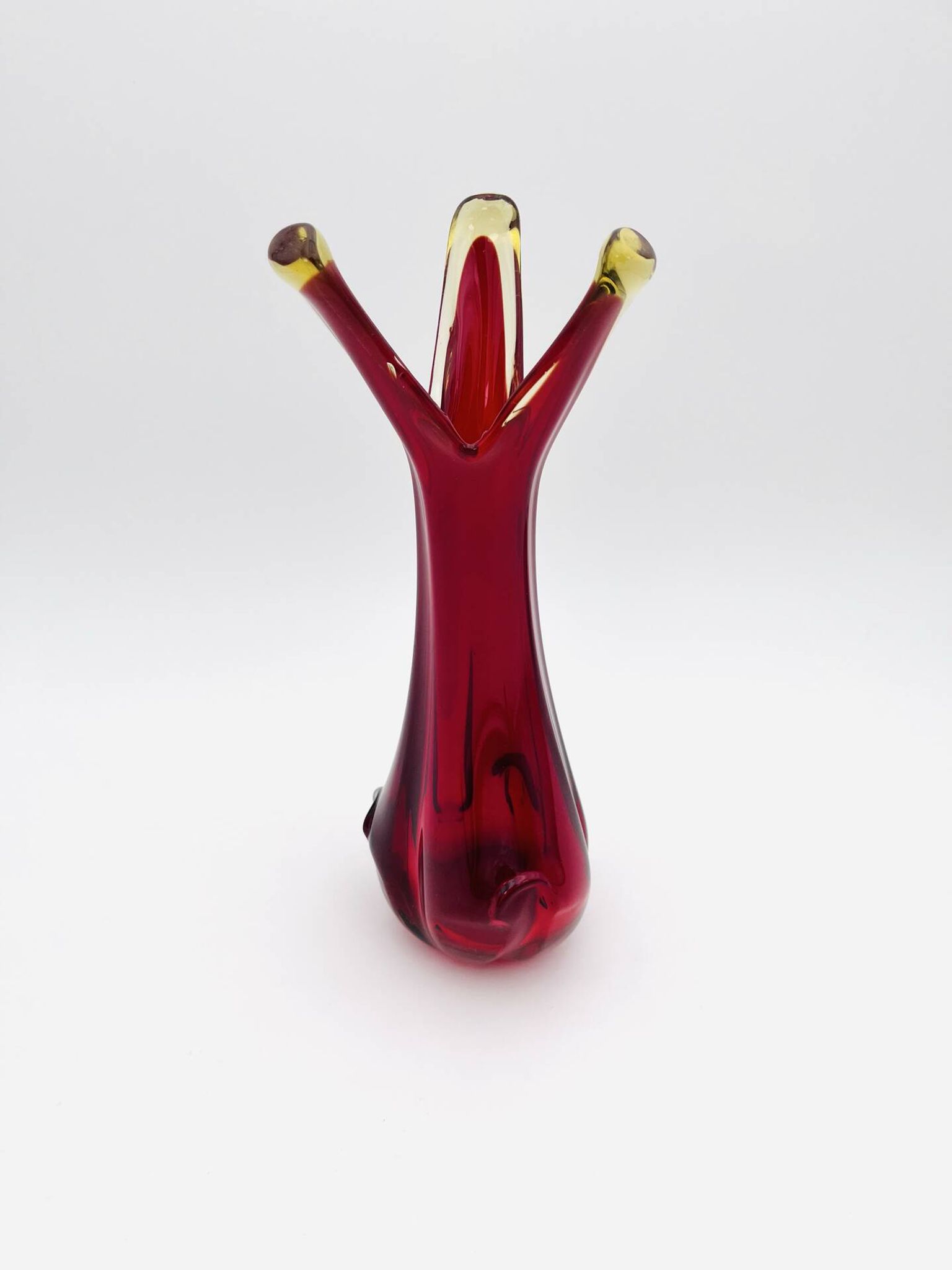 Murano Organic Vase Red Amber 28.5cm 1.1kg