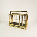 Art Deco brass newspaper rack, 1950s Germany