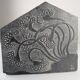 Slate Bas-Relief with Floral Motifs, Signed, 1970s