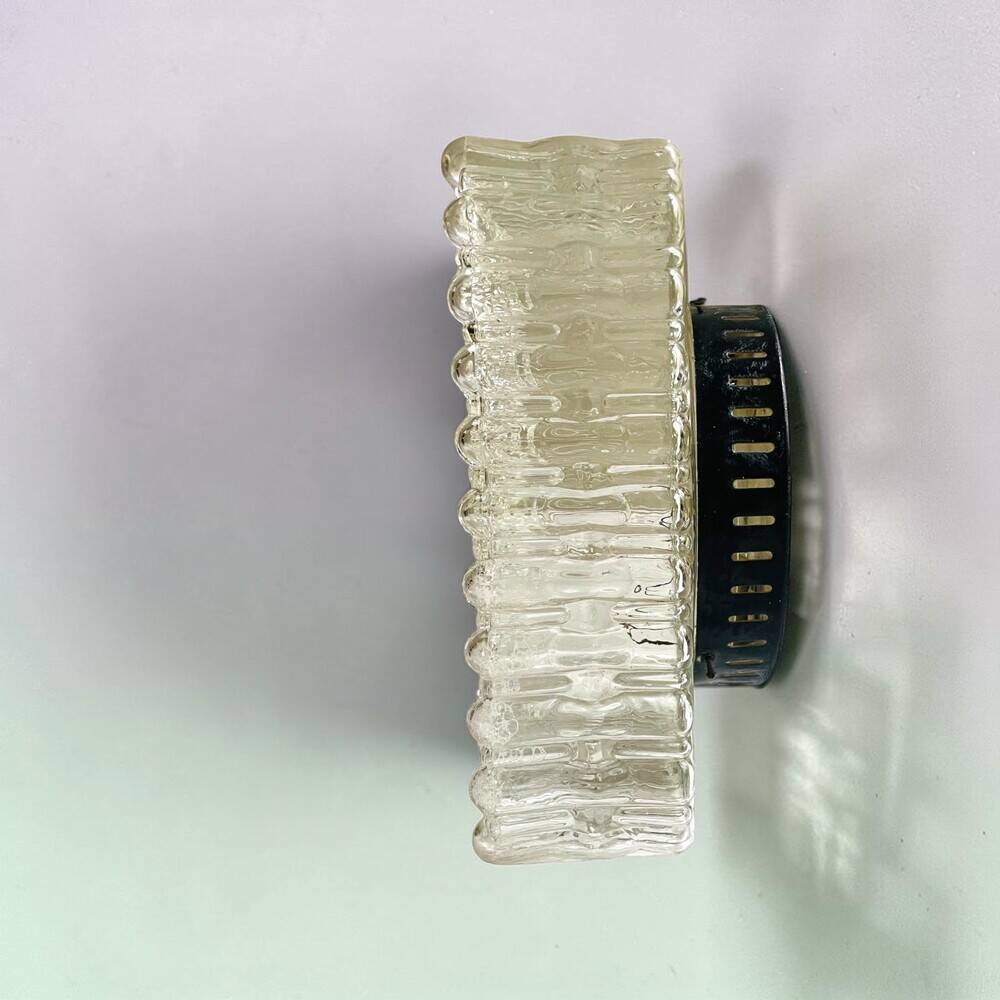 Large glass square flush mount ceiling or wall lamp