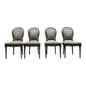 Suite de 4 chaises style Louis XVI "Fer à cheval"