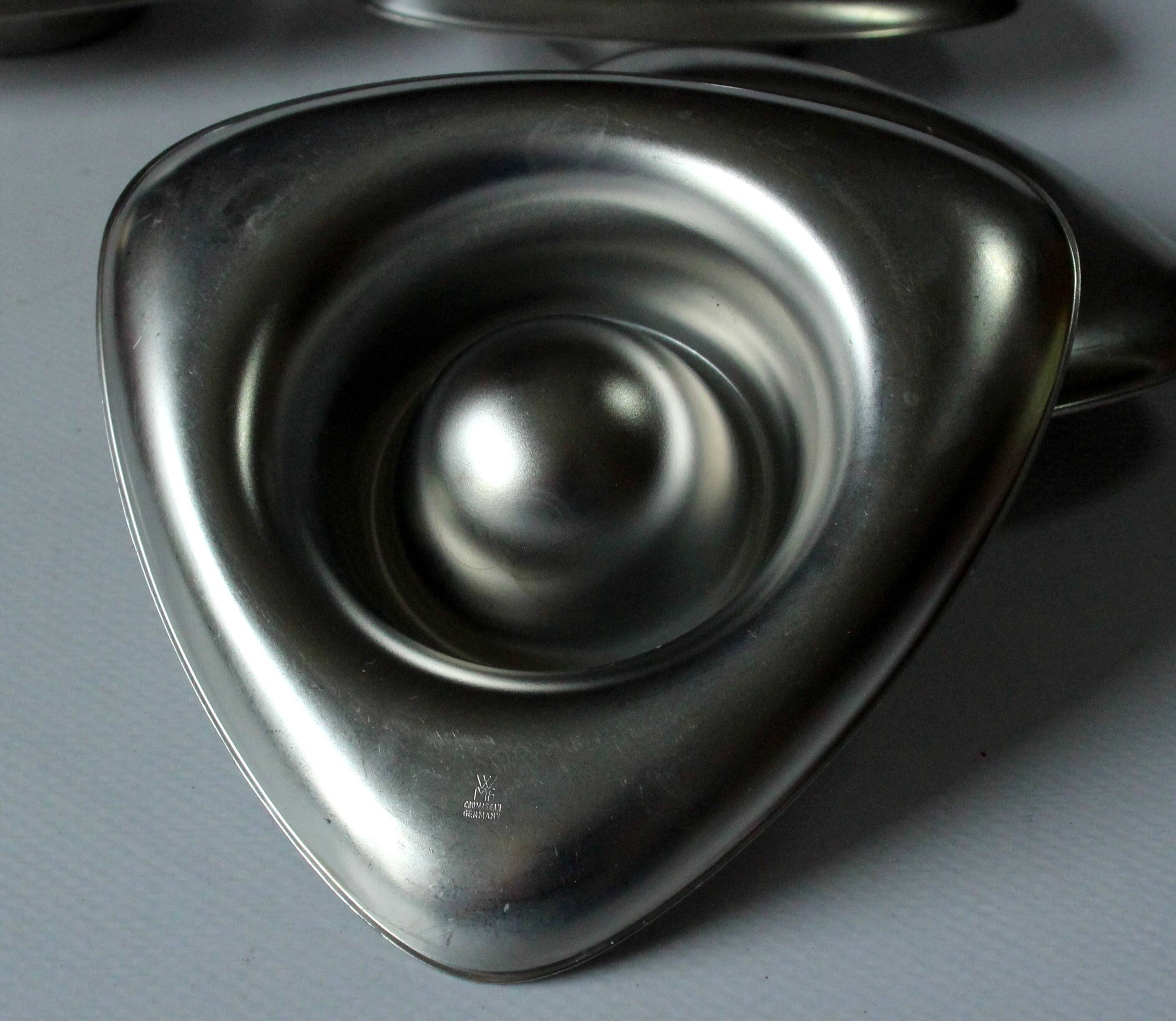 6 stainless steel egg cups by wmf - vintage