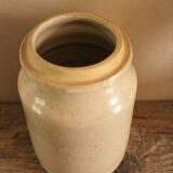 Vintage pink beige glazed stoneware pot