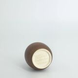 Small Mid-Century Scandinavian Modern Collectible Brown Stoneware Vase by Gunnar Borg, Set of 4